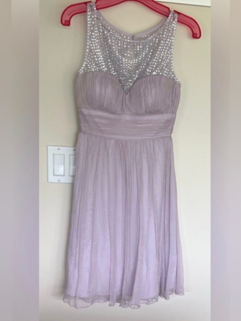 EVERNEW Lace Mesh Sequin Silk Party Dress